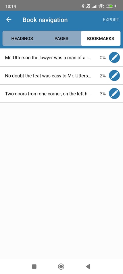 Showing how to edit bookmarks in EasyReader