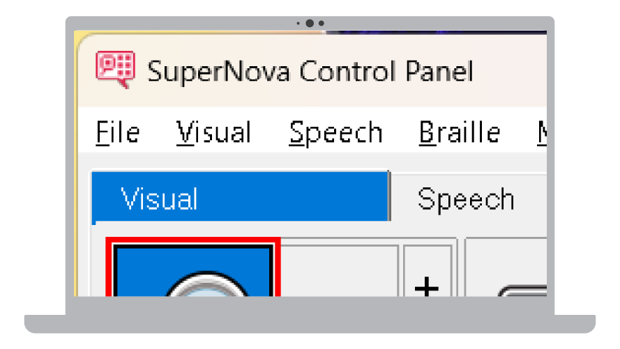 Sample image of the SuperNova control panel magnified, with no font smoothing.