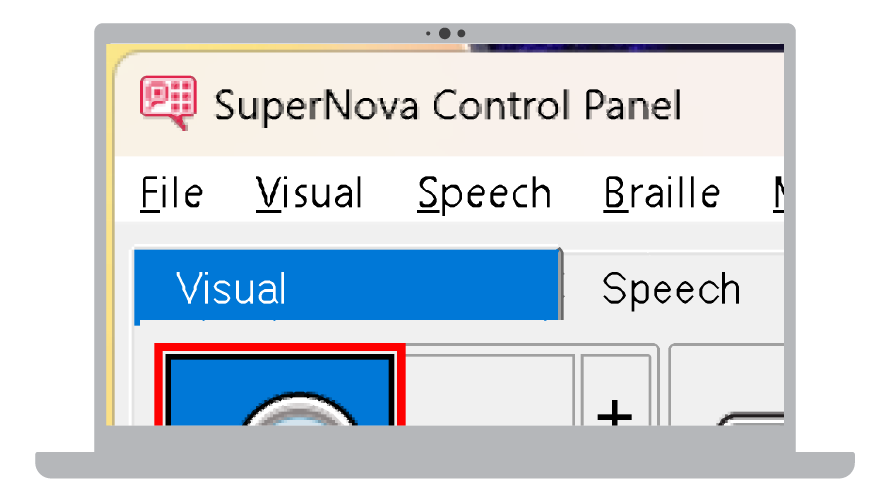 Sample image of the SuperNova control panel magnified, with standard font smoothing.