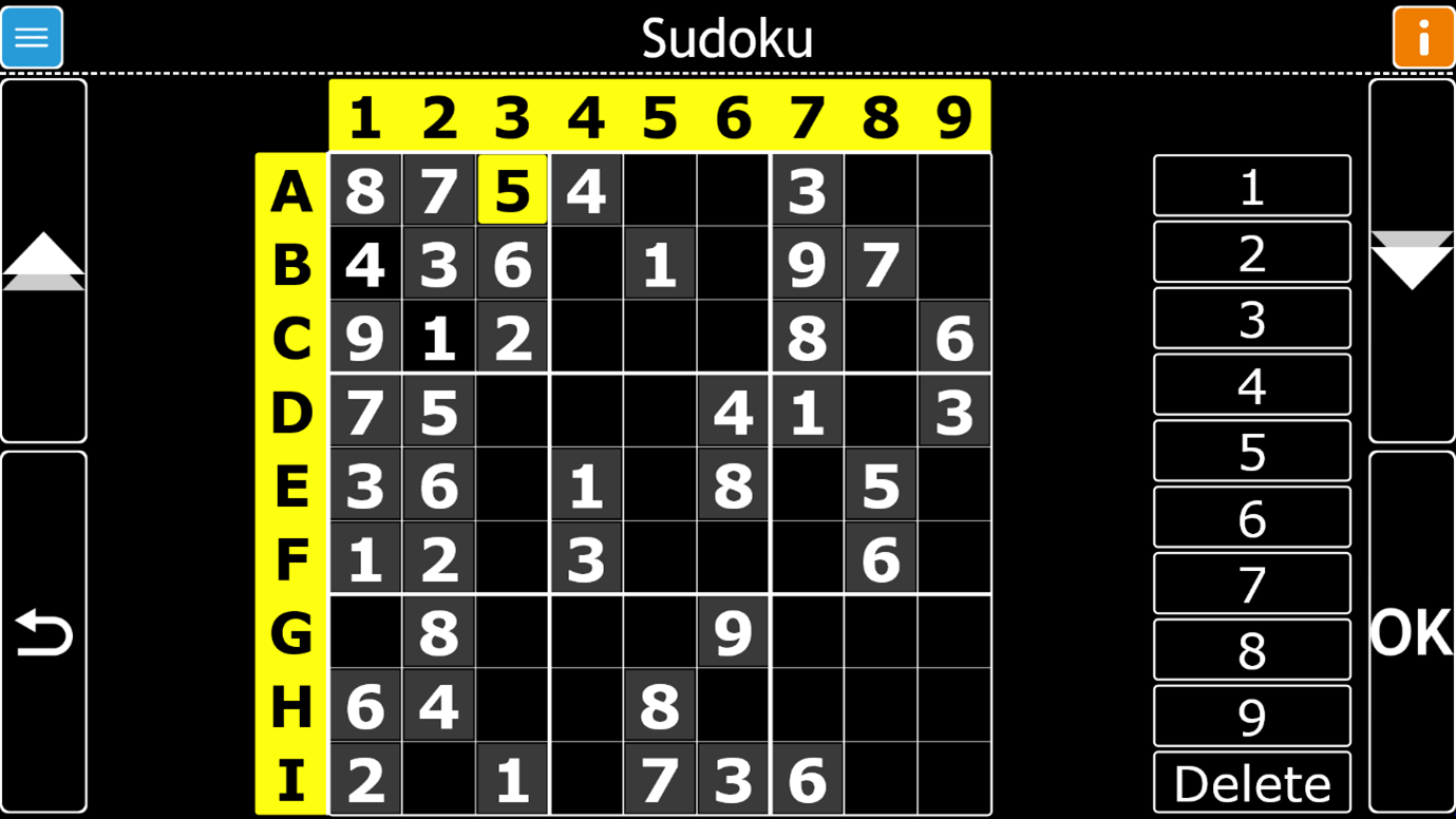 Image of a game of Sudoku being played in GuideConnect